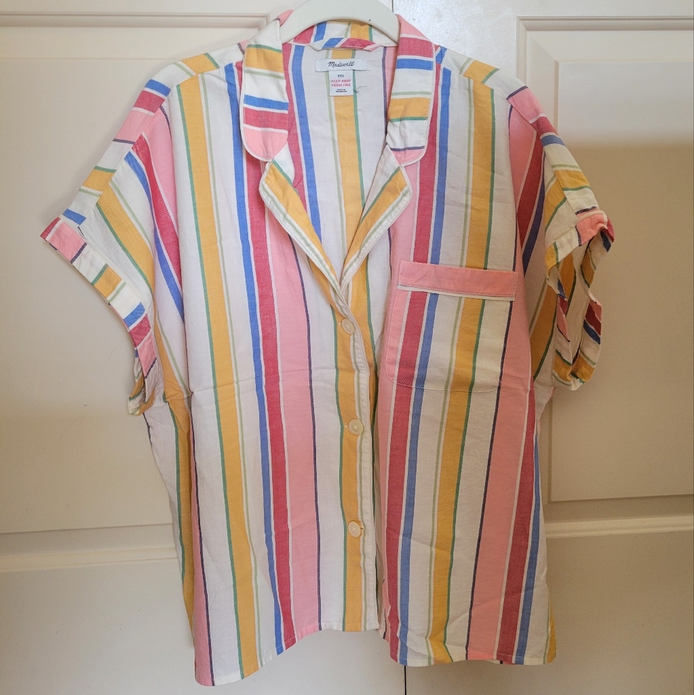 Madewell Colorful Striped Button-Up Shirt XXL